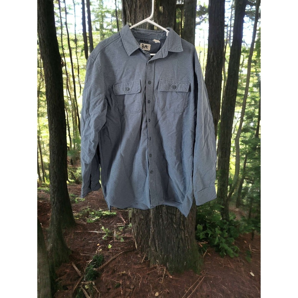L.L. Bean Mens Large Tall Blue Long Sleeve Button Up Shirt 100% Cotton!